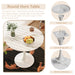 31.4 "round dining table, medieval white marble patterned tulip dining table, 2-3 person metal base dining table, easy to assemble casual coffee table, office desk - DTYStore