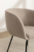 039-Set of 1 Boucle Fabric Dining Chair With Black Metal Legs,Light Coffee - DTYStore