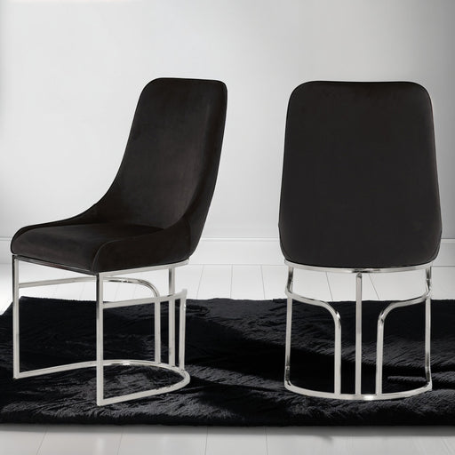 Emrald Modern Style 2PC Dinning Chairs made with wood and Steel Legs Black - DTYStore