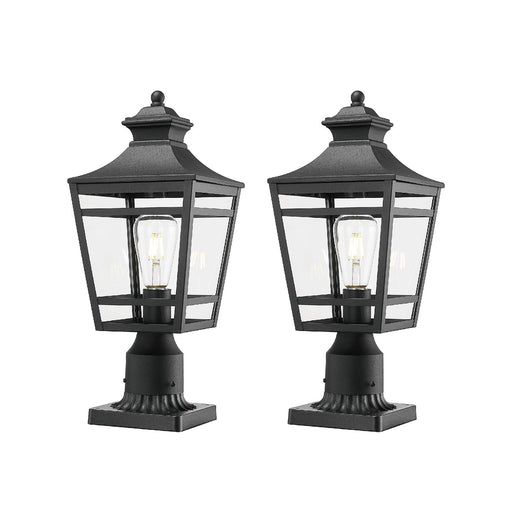 Large Outdoor Post Lights Lamp Post Light Fixture, 18.1inch Waterproof Aluminum Post Lamp with Clear Glass, Fence Post Deck Lighting for Garden, Patio, Pathway (2 pack) - DTYStore