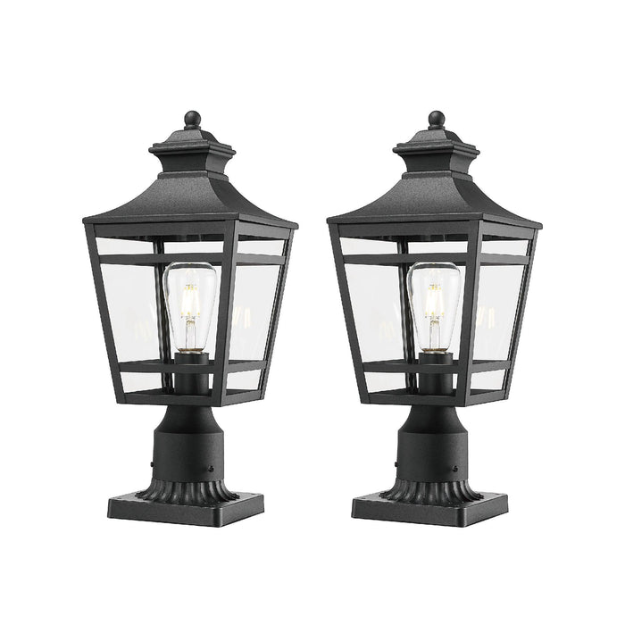 Large Outdoor Post Lights Lamp Post Light Fixture, 18.1inch Waterproof Aluminum Post Lamp with Clear Glass, Fence Post Deck Lighting for Garden, Patio, Pathway (2 pack) - DTYStore