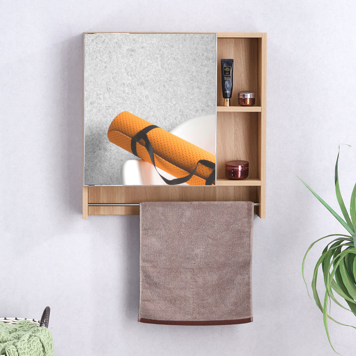 Bathroom Mirror Cabinet Wall Mounted,Medicine Cabinet,Over The Toilet Storage Cabinet with Shelves and Towel Rack - DTYStore