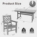 HDPE Outdoor Dining Chairs, Set of 2, Patio Garden Chairs, Porch Chairs, Weather Resistant, Grey - DTYStore