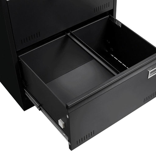 Filing Cabinet Lateral File Cabinet 3 Drawer, Blcak Locking Metal File Cabinets Three Drawer, Office Filing Cabinet with Lock Drawers for Home Office/Legal/Letter/A4/F4 - DTYStore
