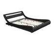 Full Bed Frame with Adjustable Headboard - Low Profile Sleigh Design, Strong Wood Slats Support and Mattress Foundation, No Box Spring Needed, Black - DTYStore