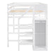 Full Size Loft Bed with Built-in Storage Wardrobe and Staircase, White(Old SKU:SM000527AAK) - DTYStore