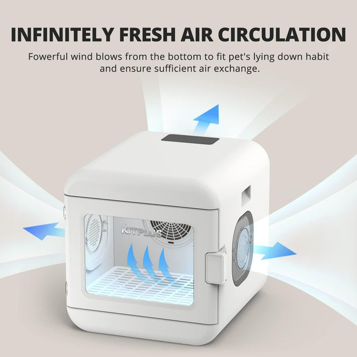 Pet Hair Dryer Box, Ultra Quiet Blow Dryer 6L Capacity for Cats and Small Dogs, Professional Fast Drying Blower, Intelligent Control, Adjustable Temperature and Time, 360 Degree Warm Wind - DTYStore