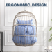 Outdoor garden rattan egg swing chair hanging chair PE hanging chair blue - DTYStore