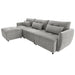 113.3" Convertible Sectional Sofa Couch 3-Seat L-Shaped with Movable Ottoman and USB