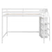 Full Size Loft Bed with Built-in Storage Wardrobe and Staircase, White(Old SKU:SM000527AAK) - DTYStore