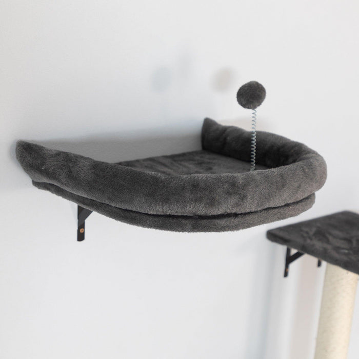 Wall-mounted Cat Tree Furniture with Cat Condos, Shelves, Ladder, Perch, and Scratching Posts