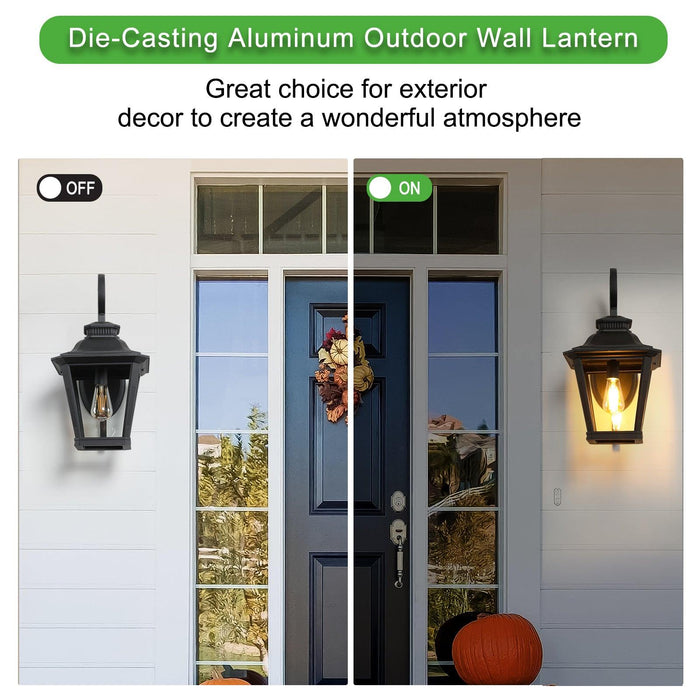 Large Outdoor Wall Sconce Lights with Clear Glass Can support multiple types of light bulbs 1pack - DTYStore