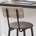 Round Bar Stool Set With Shelf, Upholstered Stool With Backrest Grey, 23.62'' W x 23.62'' D x 35.43'' H.