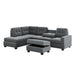 Orisfur. Sectional Sofa with Reversible Chaise Lounge, L-Shaped Couch with Storage Ottoman and Cup Holders