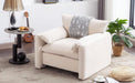 Modern Style Chenille Oversized Armchair Accent Chair Single Sofa Lounge Chair 38.6'' W for Living Room, Bedroom,Cream