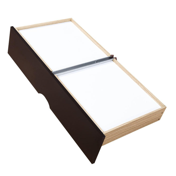 Wooden Daybed with Trundle Bed and Two Storage Drawers , Extendable Bed Daybed,Sofa Bed for Bedroom Living Room,Espresso - DTYStore