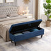 59" Bed Bench with Storage Blue Fabric