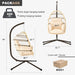Patio Foldable Hanging Swing Chair with Stand Natural Color - DTYStore