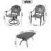 9-Piece All-Weather Cast Aluminum Dining Set, Include 2 Swivel Chairs,6 Dining Chairs and Oval Table With Black Frame - DTYStore