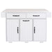 Kitchen Island with Trash Can Storage Cabinet, Kitchen Cart with Drop Leaf, Spice Rack, Towel Rack and Drawer, Rolling Kitchen Island on Wheels with Adjustable Shelf, White - DTYStore