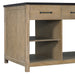 Extendable Kitchen Island with Storage, Multi-Functional Kitchen Cart with Built-In Power Outlets, Retro Kitchen Island on Wheels with Drawers and Open Shelves for Kitchen (Espresso+Natural) - DTYStore