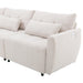 113.3" Convertible Sectional Sofa Couch 3-Seat L-Shaped with Movable Ottoman and USB