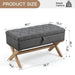 35 Inch Storage Ottoman Bench with Button-Tufted Design and Linen Storage