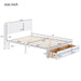 Full Size Platform Bed with Under-bed Drawers, White