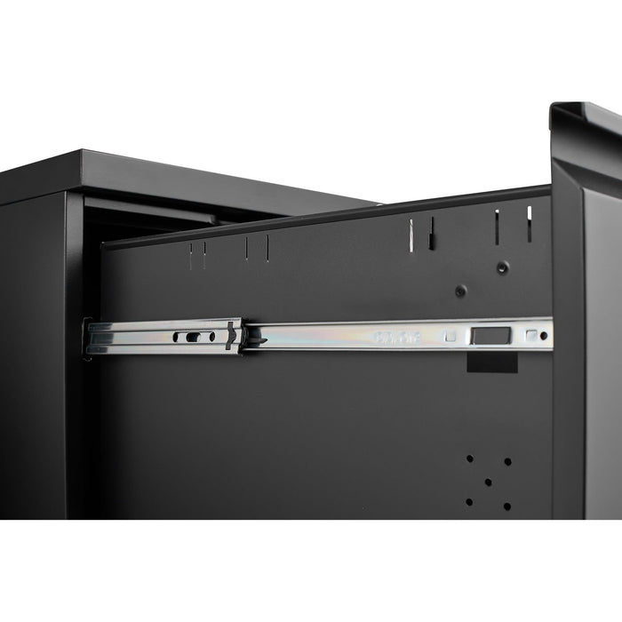 2 Drawer File Cabinet with Lock, Metal Under Desk Rolling Filing Cabinet fits Letter/Legal/A4 Size for Home Office, Mobile Filing Cabinet, Assemble Required, Black - DTYStore