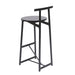 27''H Barstool Set of 3 Wooden Round Bar Stools with Footrest Modern Kitchen Chairs for Counter (Black & Black) - DTYStore