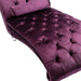 COOMORE Velvet Chaise Lounge Indoor,Button-Tufted Upholstered Chaise Lounge Chair with Pillow for Bedroom Living Room Office (Purple Velvet)