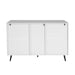 Living Room Sideboard Storage Cabinet White High Gloss with LED Light, Modern Kitchen Unit Cupboard Buffet Wooden Storage Display Cabinet