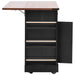 53'' Farmhouse Kitchen Island with Two Tempered Glass Cabinet Doors, Power Outlet, Rolling Kitchen Cart on Wheels with Drop Leaf, 5 Open Side Racks, 3 Drawers, for Kitchen, Dining Room, Black - DTYStore