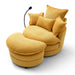 360° Swivel Accent Barrel Chair Modern Comfy Round Reading Sofa Swivel Chairs Circle Lounge Chair for Bedroom Living Room w/4 Pillow Lower Seating Heigh (Yellow) - DTYStore