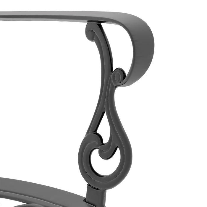 5-Piece Set Of Cast Aluminum Patio Furniture With Black Frame and Seat Cushions In Random Colors - DTYStore