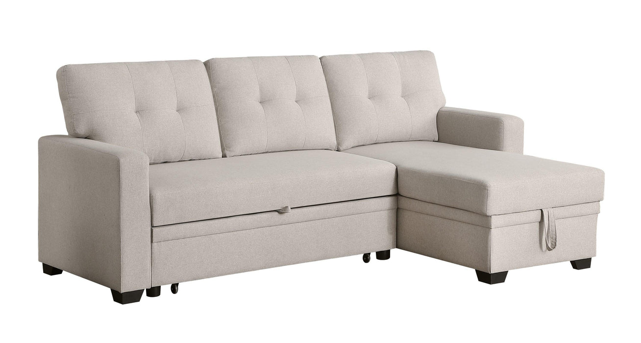 Upholstered Pull Out Sectional Sofa with Chaise for Comfortable Living Spaces