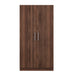 2-Door Wooden Wardrobe Armoire with 3 Storage Shelves, Brown