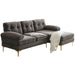 83" Modern Sectional Sofas Couches Velvet L Shaped Couches for Living Room, Bedroom, Brown