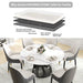 53" Round Marble Dining Table with Black Iron Metal Base, Artificial Marble for 6 People, Dining Room/Living Room Kitchen Dining Table,White (Dining Table Only) - DTYStore