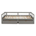 Wooden Daybed with Trundle Bed and Two Storage Drawers , Extendable Bed Daybed,Sofa Bed for Bedroom Living Room, Gray - DTYStore