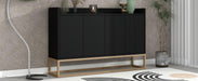 TREXM Modern Sideboard Elegant Buffet Cabinet with Large Storage Space for Dining Room, Entryway (Black)