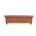 83.46" Brown PU Rolled Arm Chesterfield Three Seater Sofa.