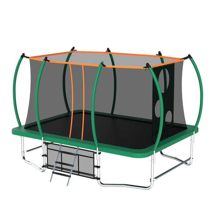 8X14FT Outdoor Square Trampolines for Kids Adults Long Rectangular Tumbling Trampoline - DTYStore