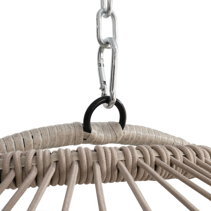 Outdoor garden rattan egg swing chair hanging chair PE hanging chair blue - DTYStore
