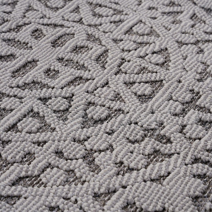 DTY Signature Collection 8X10 Gray/White /Medallion Indoor/Outdoor Area Rug - DTYStore