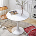 White Round Table, Modern Dining Table, MDF Top and Steel B0ase Tulip Round Kitchen Table, Mid Century Coffee Table for Living Room 24 Inch. - DTYStore