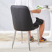 2 modern dining chairs, smooth PU leather backrest and silver-toned metal legs for a comfortable home experience for kitchens, bedrooms and offices. - DTYStore