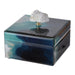 6" x 6" x 5" Bethany Aqua Jewelry Box, Stackable Decorative Storage Boxes With Lids