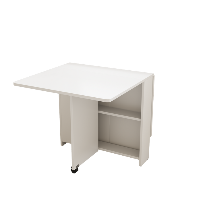 Fully unfolded 51.18 inches white foldable table, suitable for small family table or display table convenient, home simple long table, simple and lightweight - DTYStore