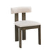 Wooden Dining Chairs Set of 2, Modern Boucle Upholstered Kitchen Side Chairs,Mid Century Modern Kitchen Chairs with Open Back Farmhouse Wooden Side Chairs for Dining Room,Living Room,Restaurant - DTYStore